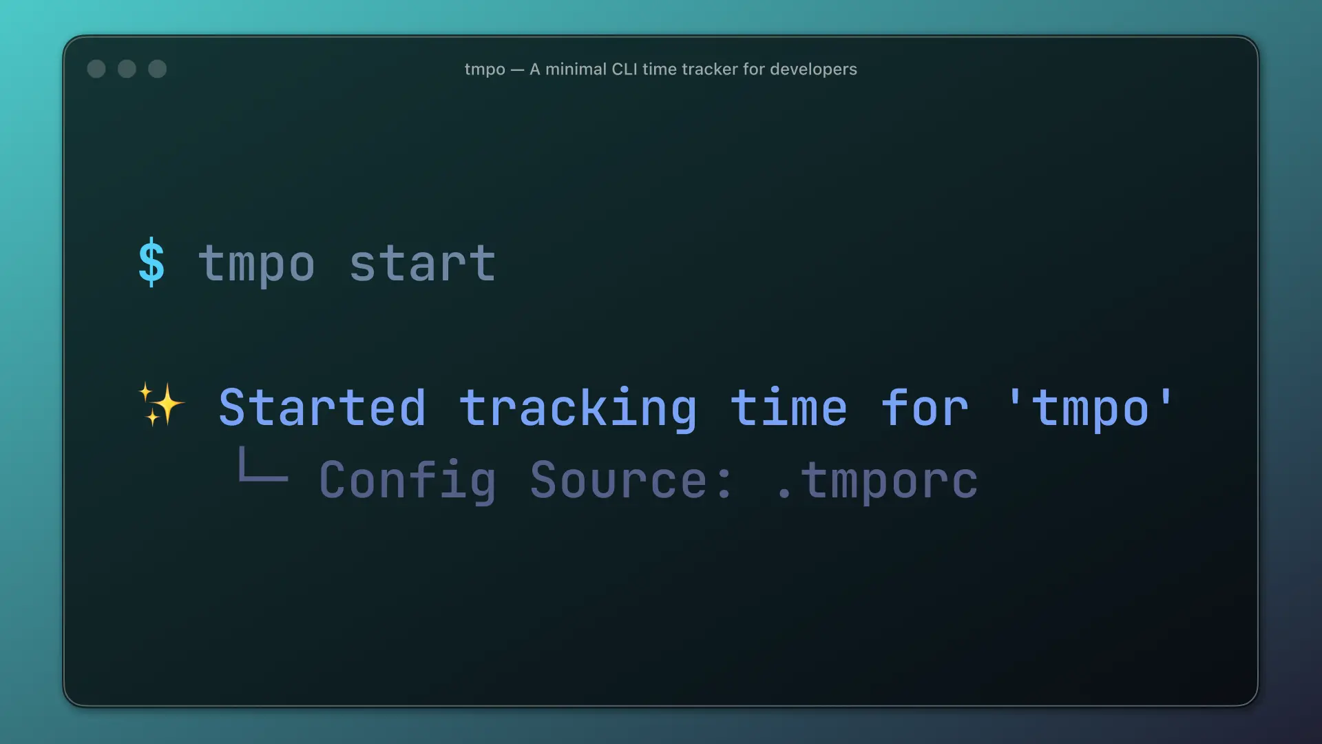 The thumbnail for a project called "tmpo"